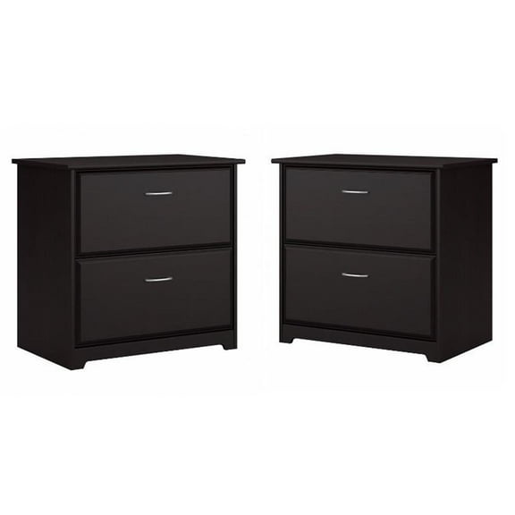 Home Square 2 Piece Engineered Wood Filing Cabinet Set in Espresso Oak