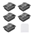 thumbnail image 1 of Unique Bargains Kit de Plateau de Semis 6 Cellules, avec Dômes d'Humidité Réglables et Base pour Plantation en Serre, Noir 5 Pack, 1 of 7