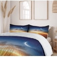 thumbnail image 6 of Ambesonne Scenery Duvet Cover Set, Sunset Sky Moon Stars, Queen, Navy Yellow Orange, 6 of 6