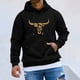 thumbnail image 1 of MHFRRA Sudadera con Capucha y Cordón con Estampado de Cabeza de Toro para Hombre, Estilo Informal, Cómoda, para Uso Diario Negro, 1 of 4
