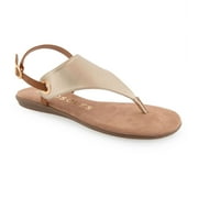 Aerosoles Conclusion Women's Thong Sandals Color: Gold Metallic Size: 10 WIDE