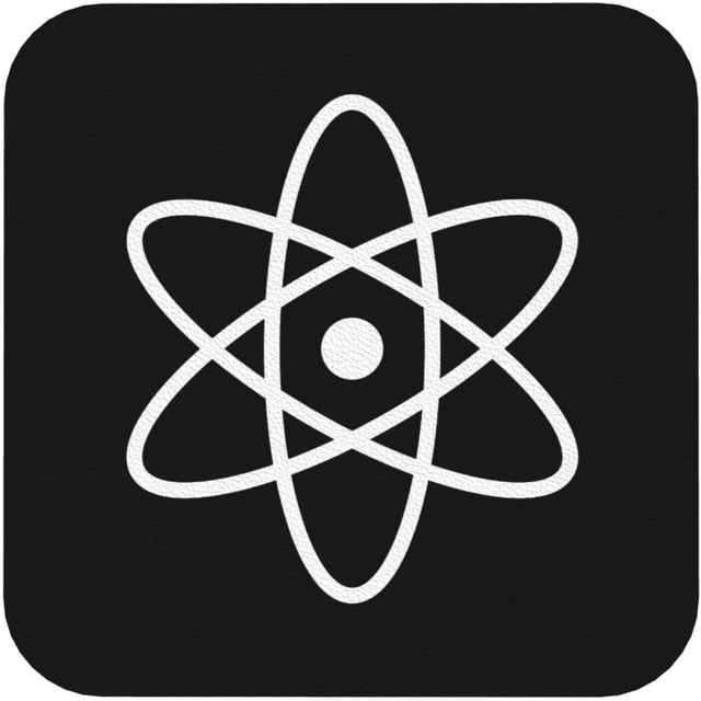 Retro Atomic Atom Symbol Coaster Anti Scalding Absorbent Cup Coasters, for Dining Room, Kitchen, Office 6 Pcs