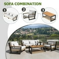 thumbnail image 3 of Aluminum Outdoor Patio Furniture Set 5 Seat, Patio Conversation Set with Durable Mesh Rope Weaving, Wide Armrests and Seats, Metal Sofa Set for Patio Yellow, 3 of 7
