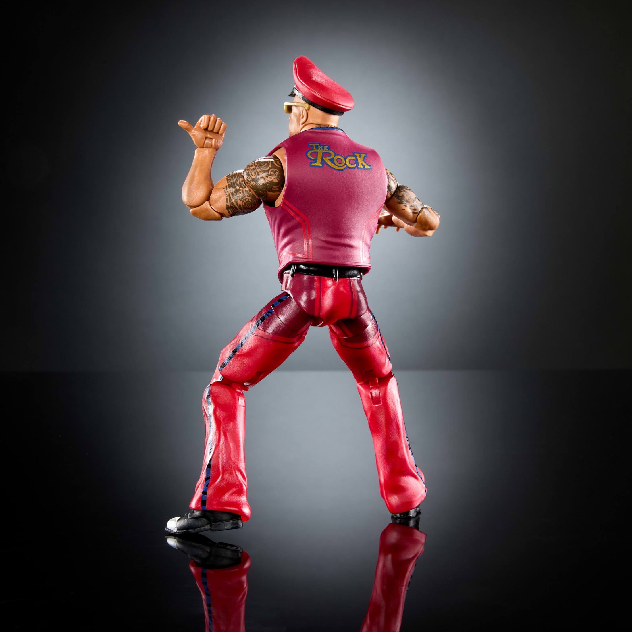 WWE x Street Fighter The Rock Final Boss Action Figure & Accessories, 6-inch Collectible M. Bison Mashup Set