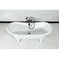 thumbnail image 4 of Aqua Eden VCT7DS7231NLW 72" Cast Iron Oval Double Slipper Clawfoot Tub (7" Faucet Drillings), White, 4 of 8