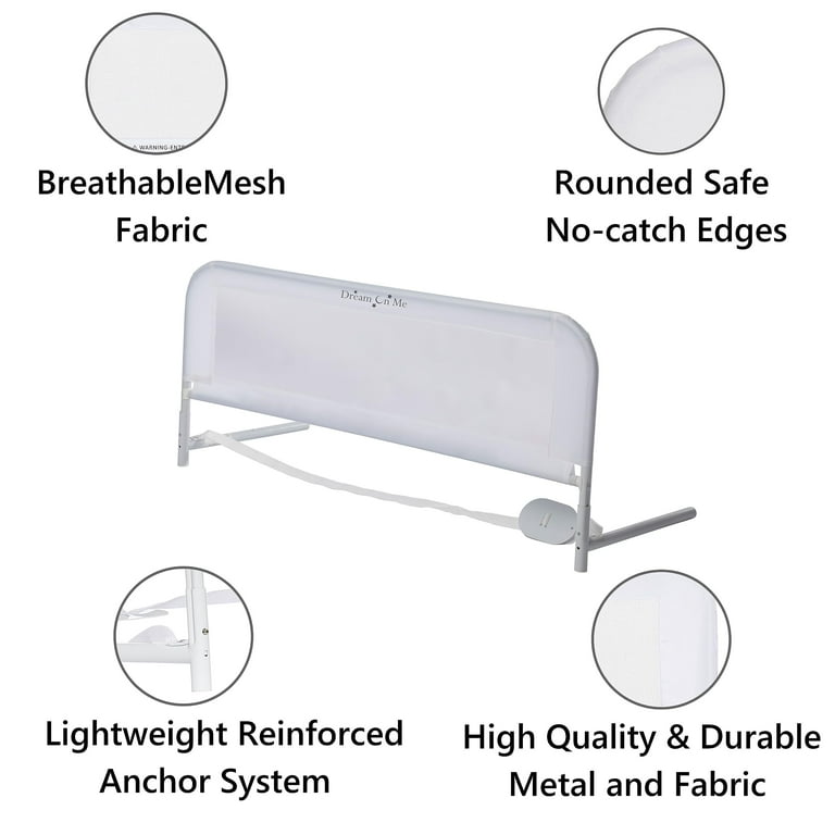 Dream On Me Adjustable Mesh Bedrail Double Pack White