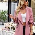 thumbnail image 3 of Abrigo De Solapa Clásico Abrigo Clásico Chaqueta Informal Chaqueta De Abrigo Clásico Abrigo De Solapa Clásico Cordón Botón Inverso Diseño Cómodo Abrigo De Mujer Para El ANGGREK Rosa L, 3 of 8