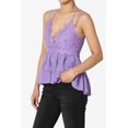thumbnail image 3 of TheMogan Women's S~3X Cross Strap Smocked Back Crochet Lace Ruffle Peplum Cami Top, 3 of 7