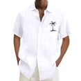 thumbnail image 4 of XIAOCHA Coconut Tree Print Hawaiian Shirt For Men Camp Collar Short Sleeve Summer Beach Button Down Top, 4 of 4