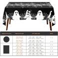 thumbnail image 3 of Halloween Tablecloth 60x104Inch Spooky Ghost Spider Web Black Table Covers Washable for Indoor Outdoor Dining Home Party Holiday Decorations, 3 of 6