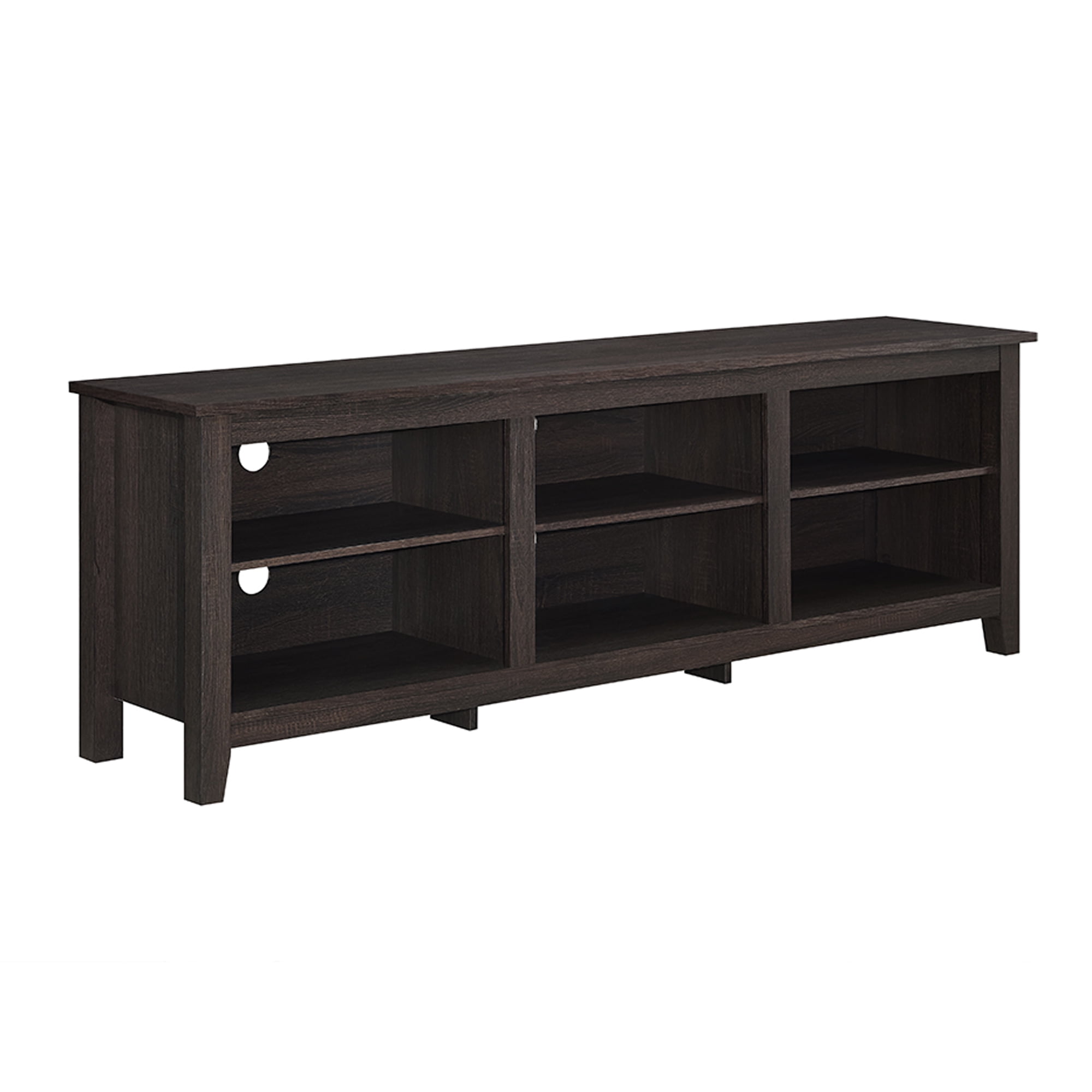 Woven Paths Open Storage TV Stand for TVs up to 80", Espresso