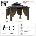 thumbnail image 2 of Pakunoda 4 Panel 10' X 6.5' Outdoor Curtains for 10' X 10' Gazebo, Waterproof Outdoor Privacy Curtain Panel set of 4, Sand(Curtain Only), 2 of 8