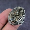 thumbnail image 2 of Natural Turtilla Fossil Gemstone Handmade 925 Sterling Silver Ring Size 8, 2 of 2