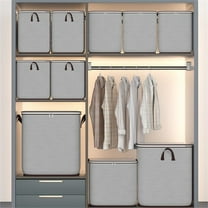 SHENGXINY Large Fabric Storage Box, Non-Woven Zipper Organizer for Clothes, Toy, Bquilt - Home, Office & Travel Use Gray 22x17.7x22in