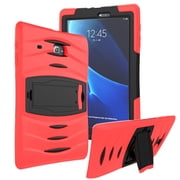 KIQ Galaxy Tab A 8.0 Case, Shockproof Cover Kickstand Screen Protector for Samsung Galaxy Tab A 8.0 SM-T350 SM-T355 [Armor Red]