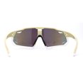 thumbnail image 4 of Mens Trendy Futuristic Color Mirror Oversize Shield Sport Plastic Sunglasses Beige White Teal Mirror, 4 of 4