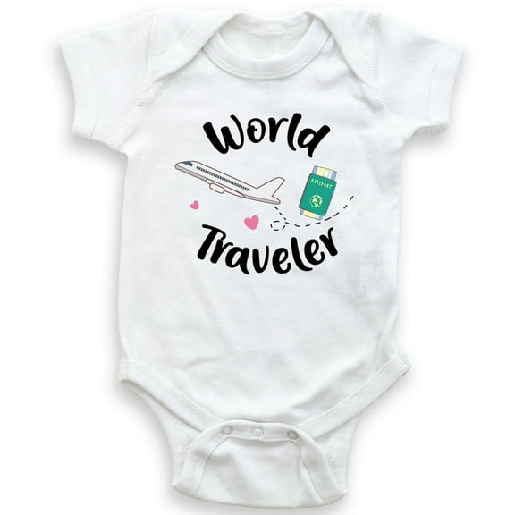 World Traveler - Baby Bodysuit - Unisex Clothing - Baby Boy - Baby Girl - Cute Travel Buddy