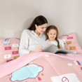 thumbnail image 4 of Manfei Hopscotch Number Twin Comforter Sets, Rainbow Cloud Bedding Set, Pink, Pink Reversible, 2 Pieces, 1 Comforter and 1 Pillowcase, 4 of 7