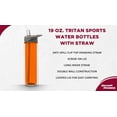 thumbnail image 3 of Tritan Sports Bottles with Straw 19 oz. Set of 6, Bulk Pack - Great for Gym, Hiking, Cycling, Camping, Backpacking, School - Orange, 3 of 5