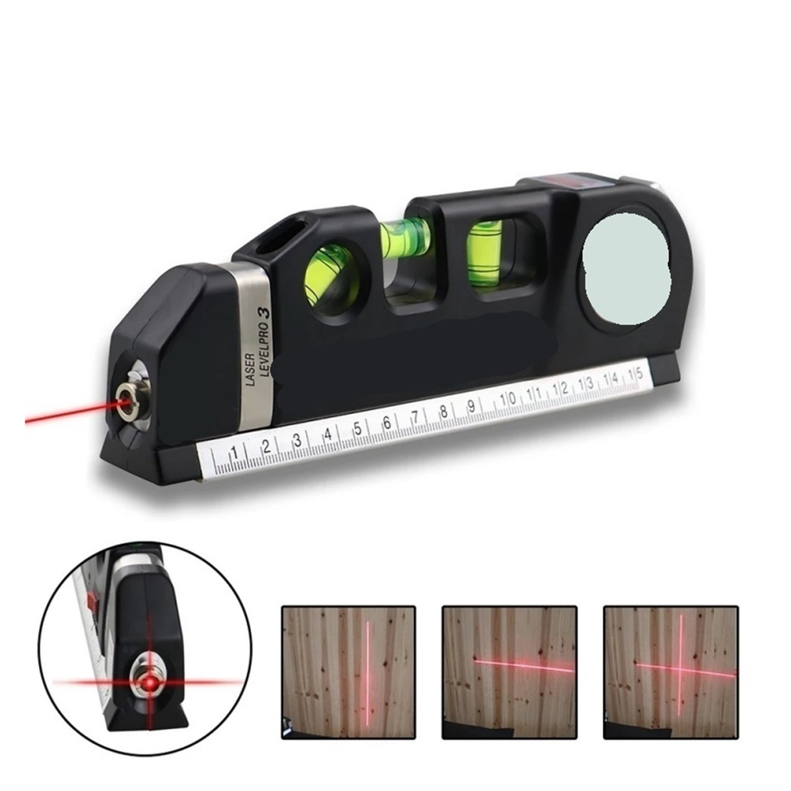 Laser Level Multipurpose Line Laser Leveler Tool Cross Line Lasers with 8FT 2.5M Standard Measure ,Water-Proof & Dust Resistant