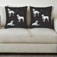 thumbnail image 3 of Set of 2 Square Throw Pillow Covers 18x18in - Stylish Black Background with Elegant White Labrador Designs for Couch Bed Car, 3 of 8