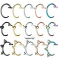 thumbnail image 5 of Necvior Lip Rings Nose Rings Septum Piercing Clip on Mouth Non Piercing Punk Cuff Hoop, 5 of 8