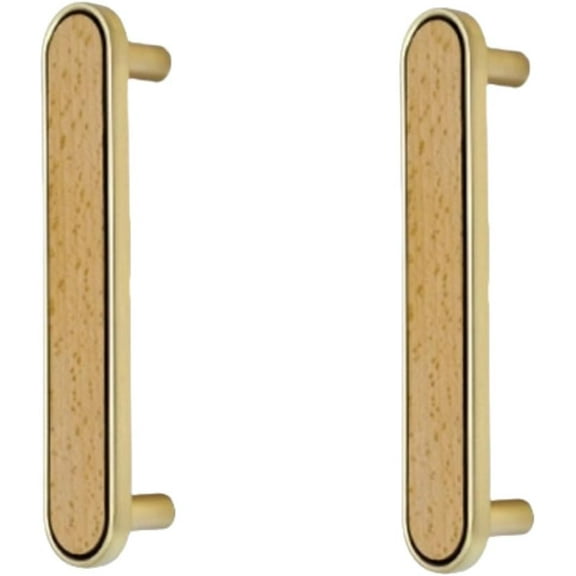 Gamvdout Cabinet Pulls 2Pcs Wooden Cabinet Handles Color Round Black Cabinet Wardrobe Drawer Children Handles Single Hole Walnut