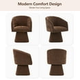 thumbnail image 5 of ENYLAY Swivel Modern Accent Chair,Luxury Fabric Upholstered Makeup Chair Comfy Barrel Chair with No Wheels,360°Rotating Vanity Armchair for Living Room Bedroom Office (Brown, Set of 2), 5 of 10