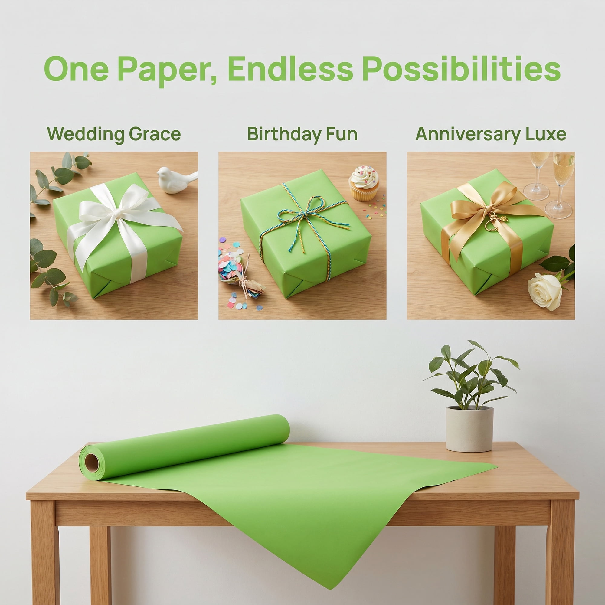 Unique Bargains Gift Wrapping Paper Anti-Tear Giant Matte Sheets Dark Green 39.4"x27.6"