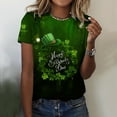 thumbnail image 2 of QIPOPIQ T-Shirts à Manches Courtes pour Femmes à Col Rond T-Shirts de la Saint-Patrick Hauts T-Shirt Shamrock T-Shirt Vert Tunique T-Shirts de la Saint-Patrick Imprimés T-Shirts à Col Rond pour Dames T-Shirts de Fête T-Shirts Graphiques Aubaines, 2 of 4
