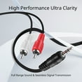 thumbnail image 2 of RCA to Aux Cable (10 FT) - Male to Male 2 RCA to 3.5mm Adapter Connector Wire Cord - 2RCA Red and White Audio Cable to AUX Auxiliary Headphone Jack Plug Y Splitter Converter, 2 of 6