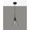 thumbnail image 2 of Adesso Beckett Pendant, Black, Clear Seeded Glass w. Black Metal Frame Shade, 2 of 3