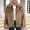 Coffee, variant on QUNYINEY Long Sleeve Mens Winter Coats Gray Solid Faux Fur Outerwear Warm Loose Open Front Outerwear Coats
