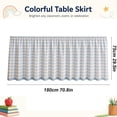 thumbnail image 2 of Multipurpose Rectangular Table Skirt, Teacher Desk Skirting Cover, Cabinet Hideaway Privacy Valance, 72×29 Inch Rod Pocket Decor Dust Curtain, Reusable Table Skirt for Workbench Office Decor, 2 of 7