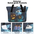 thumbnail image 2 of Tote Bag for Women - Halloween Scarecrow and Pumpkins At Night Shoulder Bag - Large Utility Work Duffle Bag with Zipper Handbag for Travel, Work, Sprots, 2 of 5
