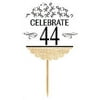 44th Birthday / Anniversary Novelty Burlap Cupcake Decoration Picks -12pack