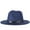 Blue, variant on Unisex Autumn Winter Wide Brim Felt Floppy Casual Hat Vintage Church Fedora Cap