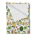 thumbnail image 2 of Tropical Soft Flannel Fleece Throw Blanket, Summer Holiday Pattern with Fruits and Cocktails Refreshments Juice and Drinks, Cozy Plush for Indoor and Outdoor Use, 70" x 90", Multicolor, by Ambesonne, 2 of 5