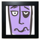 thumbnail image 1 of smiing abstract face sketch Mesa de pared con marco cuadrado negro, 1 of 4
