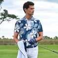 thumbnail image 3 of Sikiie Flower Print Men's Short-sleeved POLO Shirts, Button-down Shirts and T-shirts are Suitable for Vacation, Leisure and Business-Small, 3 of 6
