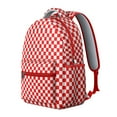 thumbnail image 2 of White Red Checkered Backpack for School,Cute School Bag,Schoolbag with Adjustable Shoulder Straps & Padded Back,15.3"x11"x7.1".﻿, 2 of 6