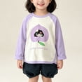 thumbnail image 2 of KPOPLK Fall T-Shirts for Kids Girl 1T 2T 3T 4T 5T Long Sleeve Crewneck Tee Top Toddler Girls Lounge Cute Clothes Purple,Size 2-3 Years, 2 of 8