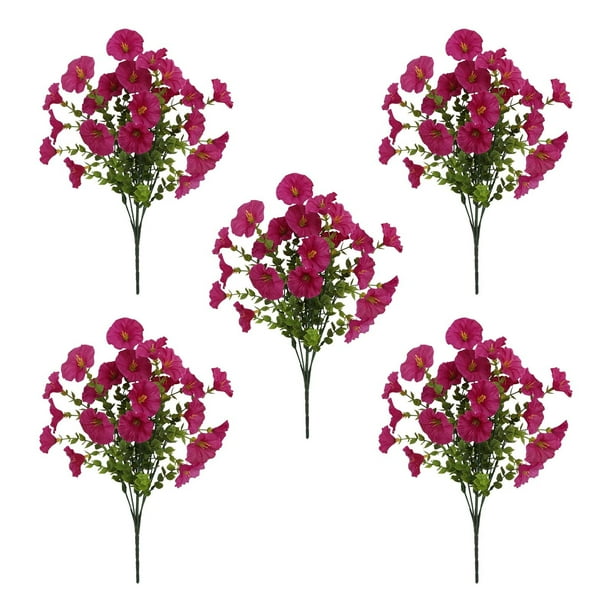 5PC Outdoor Artificial Flowers Realistic And Morning For Outdoor Decor And Arrangements