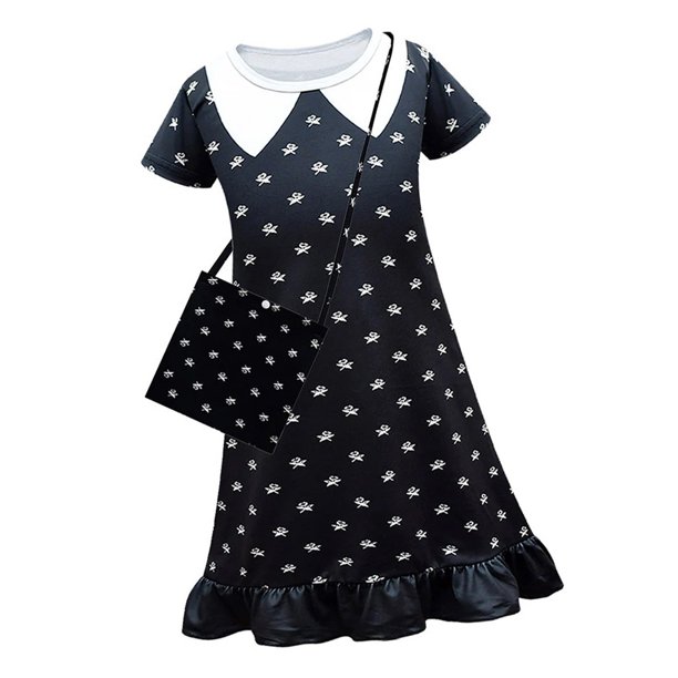 Miércoles Disfraz De Familia Disfraz Disfraz de cosplay Black Wednesday Disfraz familiar para fiesta de cumpleaños 120cm Ndcxsfigh libre de BPA
