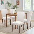 thumbnail image 2 of MALOL Set of 4 Fabric Dining Chairs with Nailhead Detail and Wooden Legs, Upholstered Side Chairs for Kitchen and Dining Room – Beige, 2 of 12