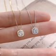 thumbnail image 4 of Necklace Women Necklace Square Rhinestone Pendant Temperament Simplicity Light Luxury Niche Dress Up High-end Simulated  Pendant Necklace Jewelry Accessory, 4 of 6