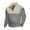 Gray, variant on Men's Long Sleeve Pullover Sweater with Buttons Jacquard Knit Sweatshirt Stand Collar Color Block Fall Winter Tops (XL, Navy)