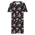 thumbnail image 4 of Lopecy-Sta Womens Dresses Short Sleeve V Neck Floral Print A Line Midi Dress Casual Summer Beach Vacation Party Dress, 4 of 8