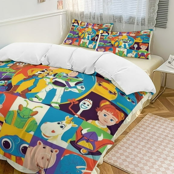 Toy Story 3-piece Home Bed Set, Classic Cartoon Polyester Wash Student Dormitory Set