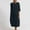 Navy, variant on Ayolanni Dresses for Women Comfy Crew Neck Solid 3/4 Sleeve Maxi A-Line Dress Outdoor Loose Cotton Linen Knee Length Flowy Sundress Blue L